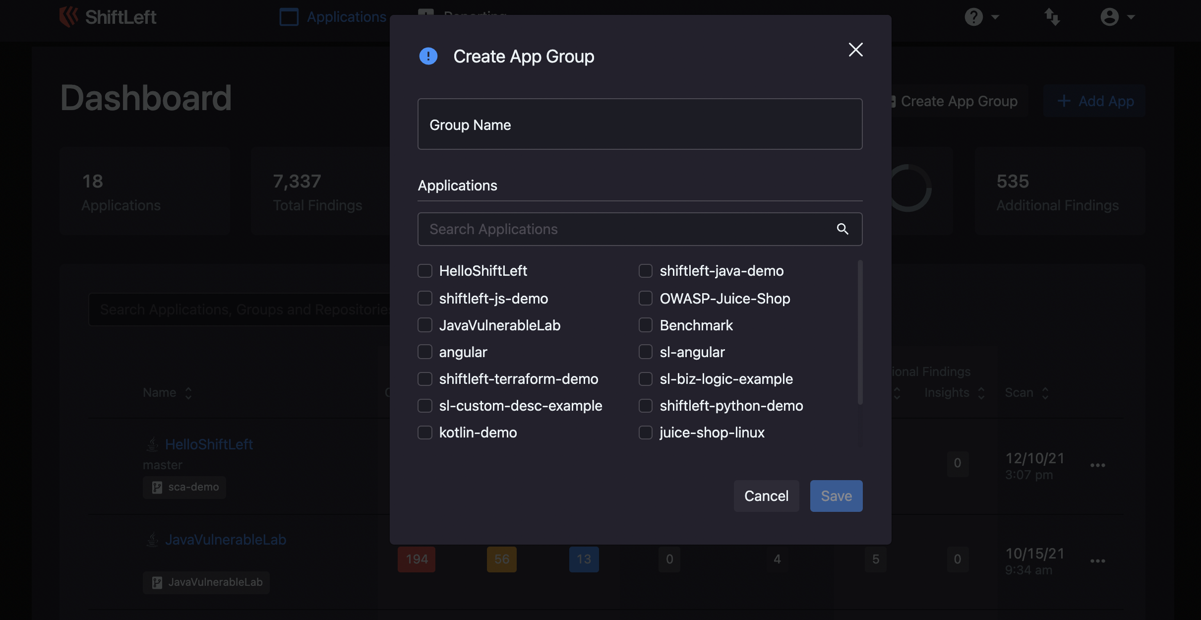 Create app group