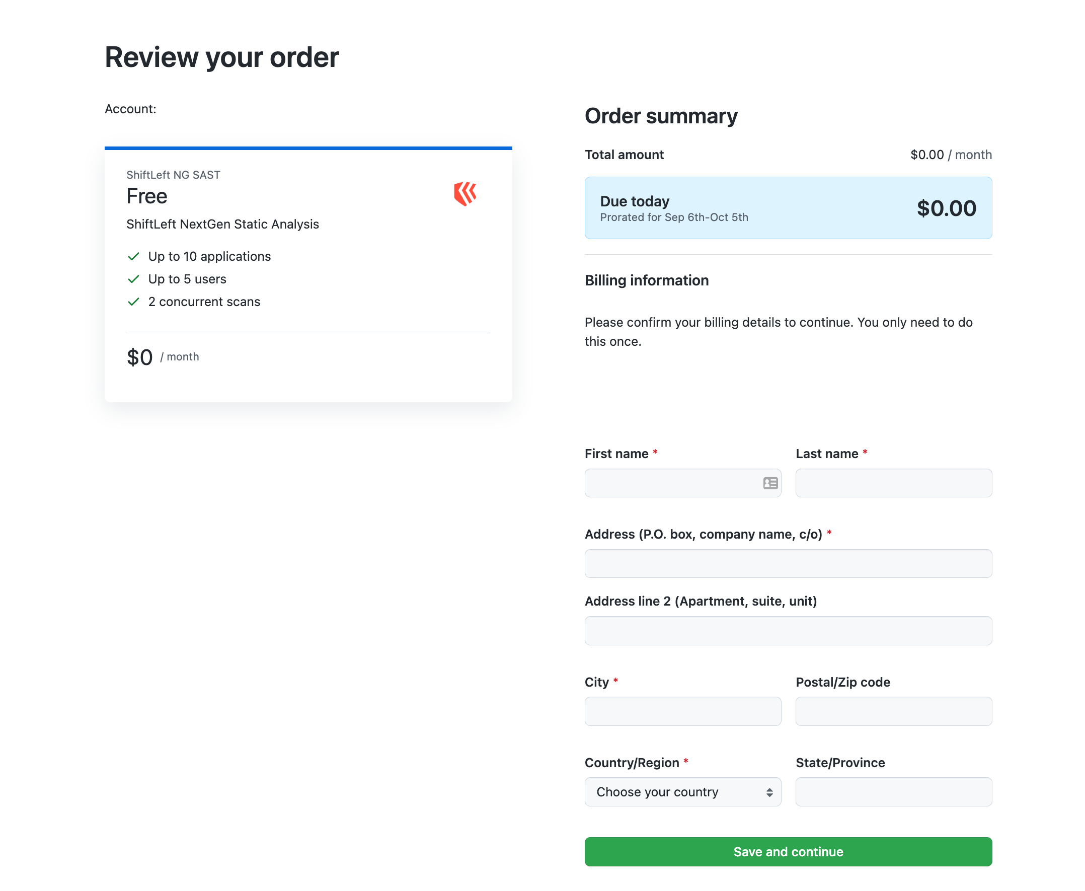 Review your order