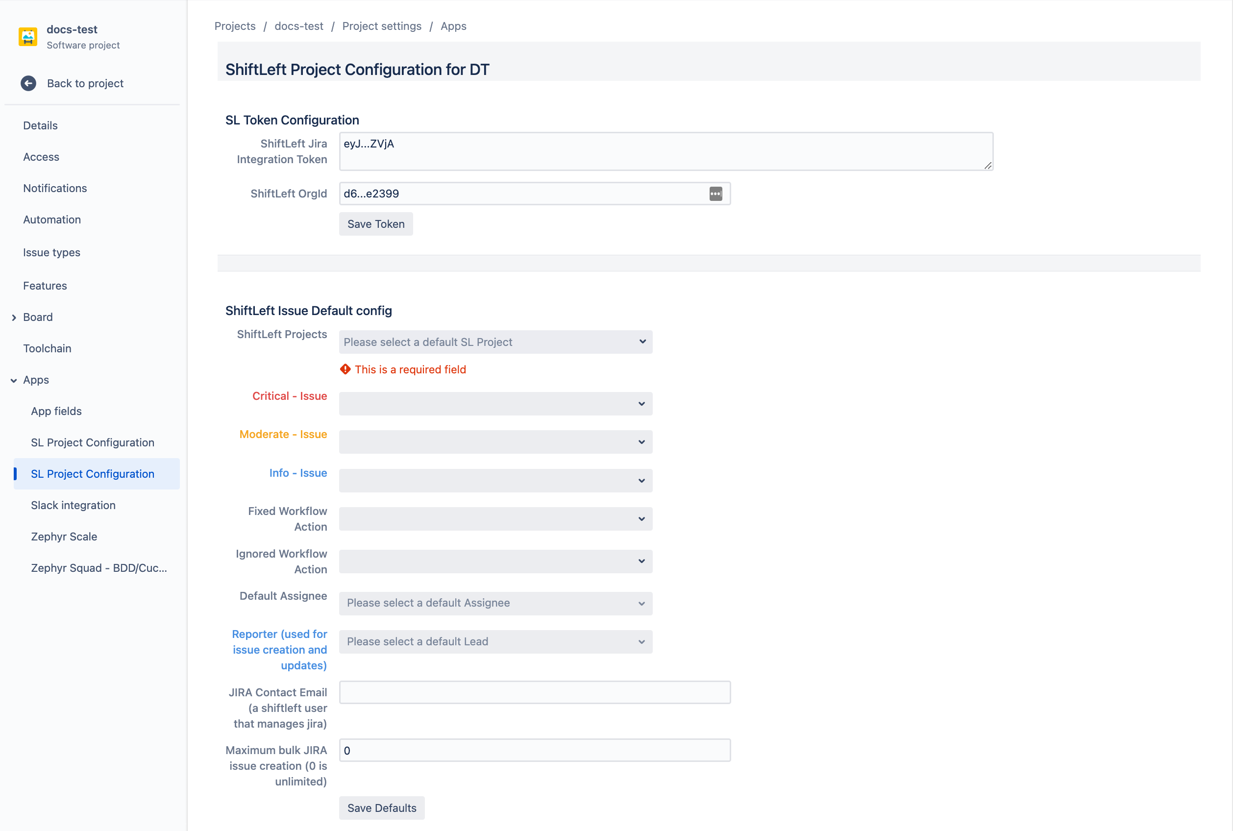 Configuration options