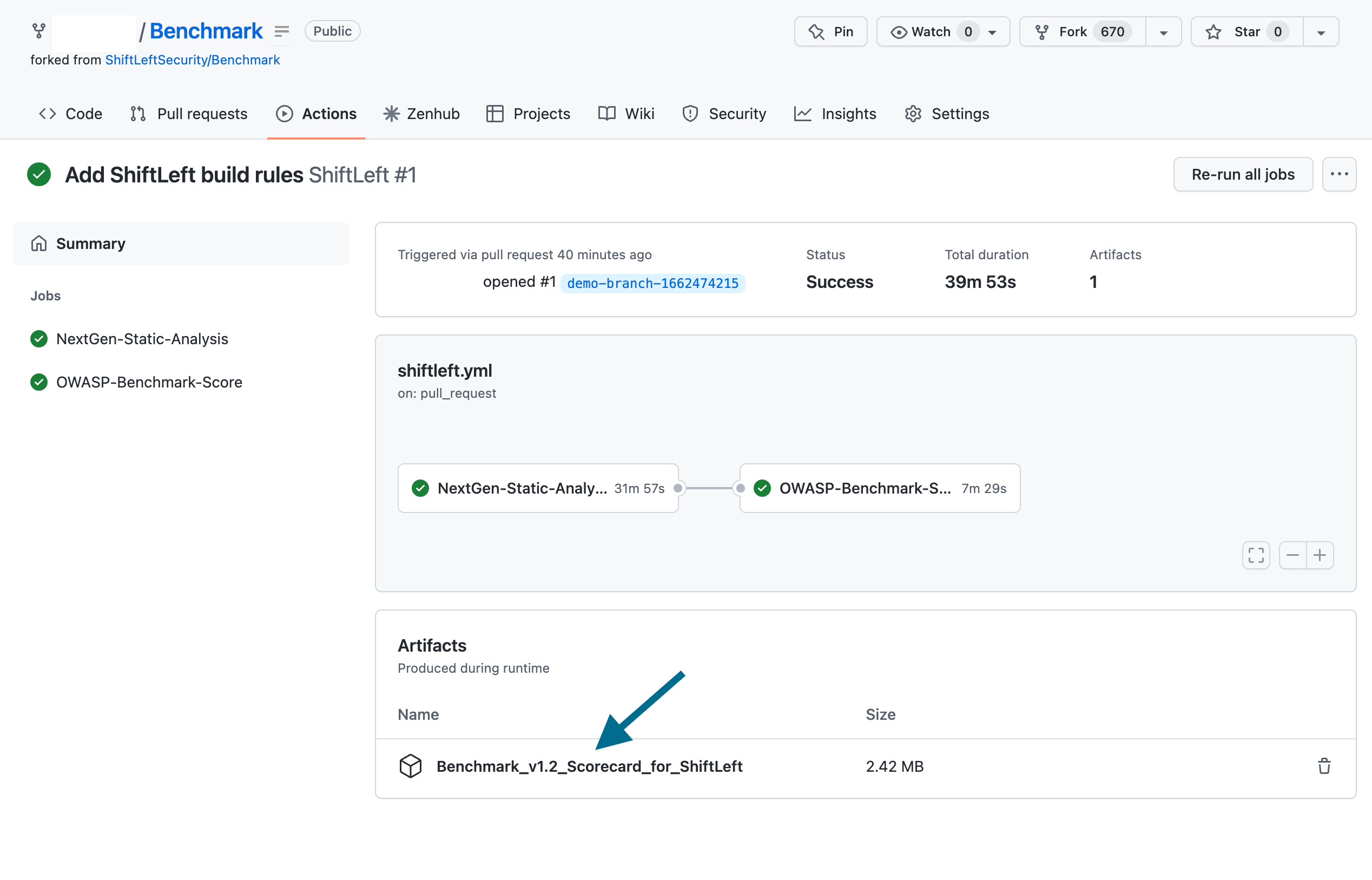 GitHub Action Summary View