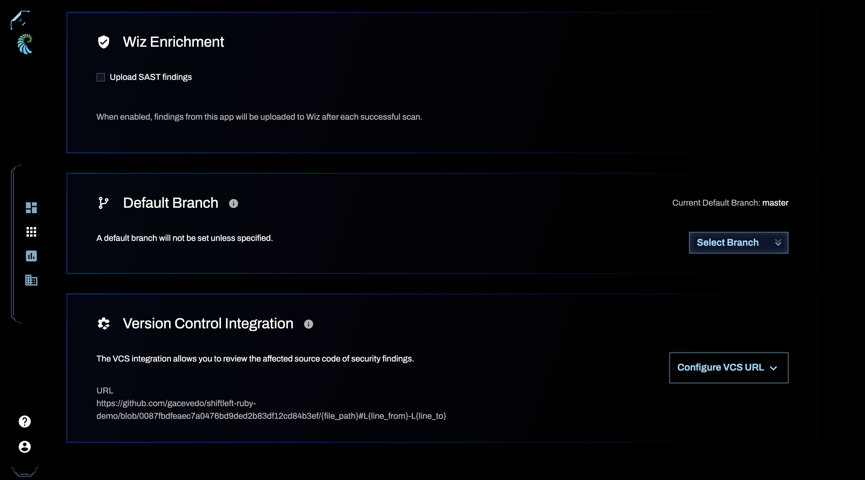 Enroll application for Wiz enrichment